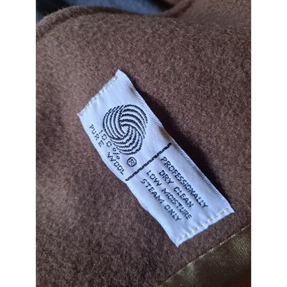 JG Hook Signatures Sz 10 100% Pure Wool Brown Coat Heavy Velvet Trim Vintage - Picture 5 of 7